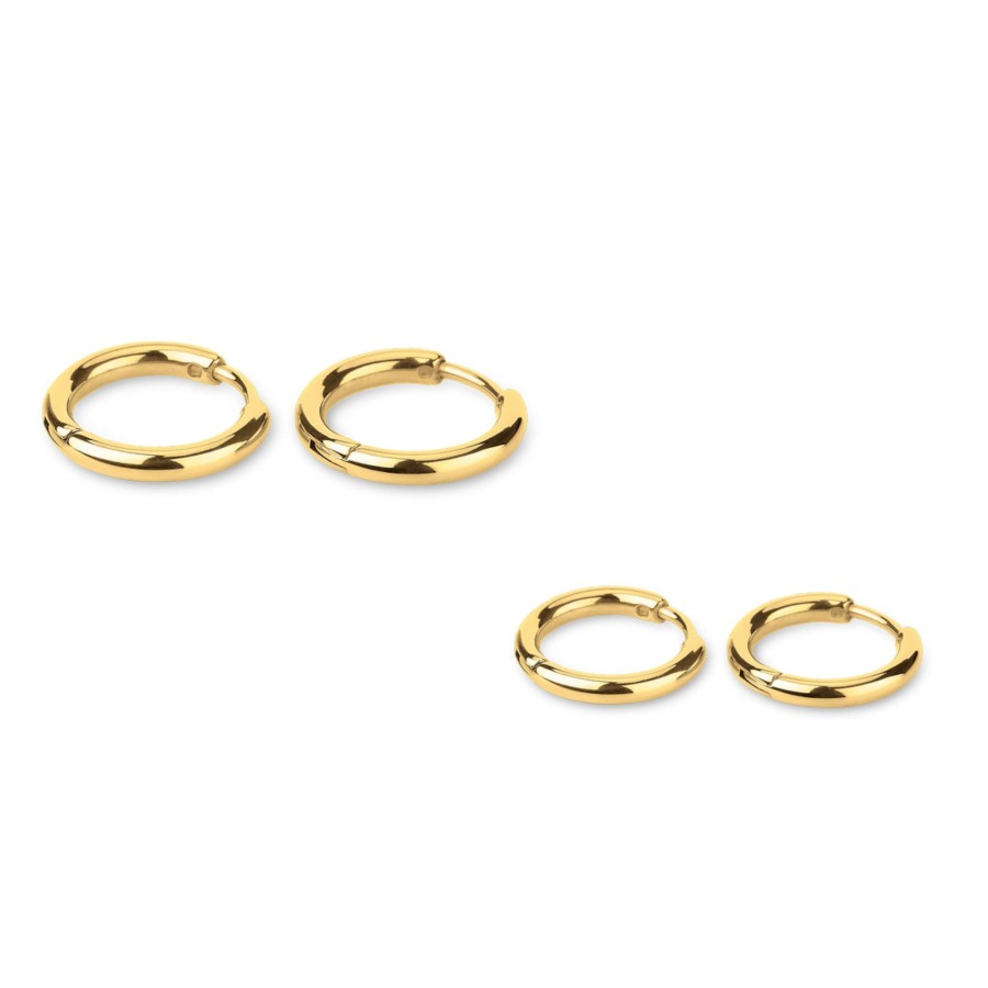 Uhren & Schmuck Basic | Jewellery Set Hoop Gold