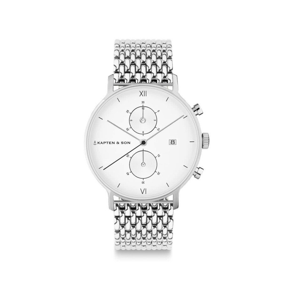 Uhren & Schmuck Chrono Small | Chrono Small Silver Woven Steel