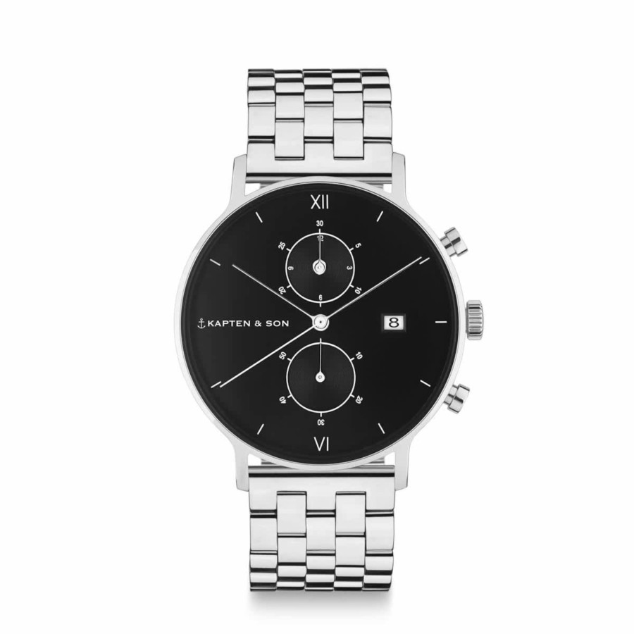 Uhren & Schmuck Chrono | Chrono Silver Black Steel