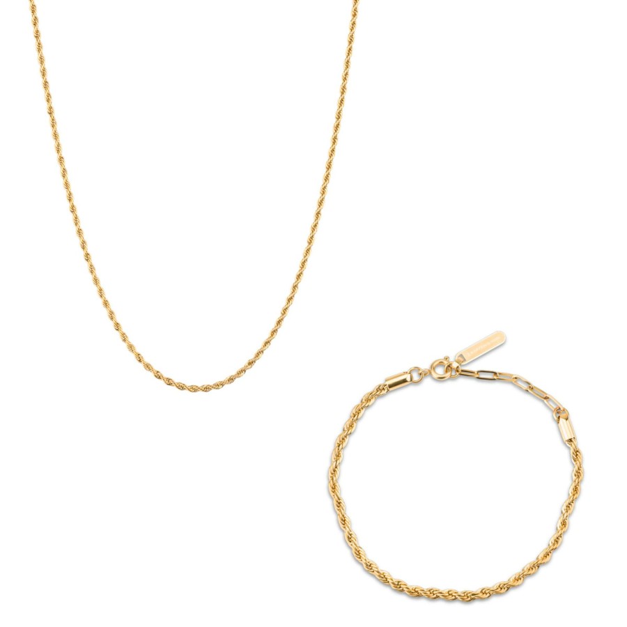 Uhren & Schmuck Basic | Jewellery Set Helix Gold