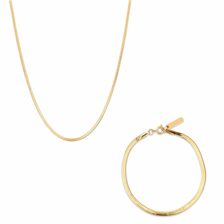 Uhren & Schmuck Basic | Jewellery Set Snake Gold