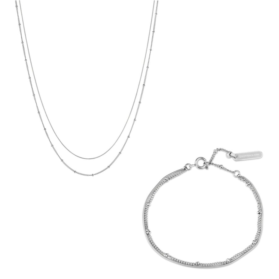 Uhren & Schmuck Basic | Jewellery Set Sphere Silver