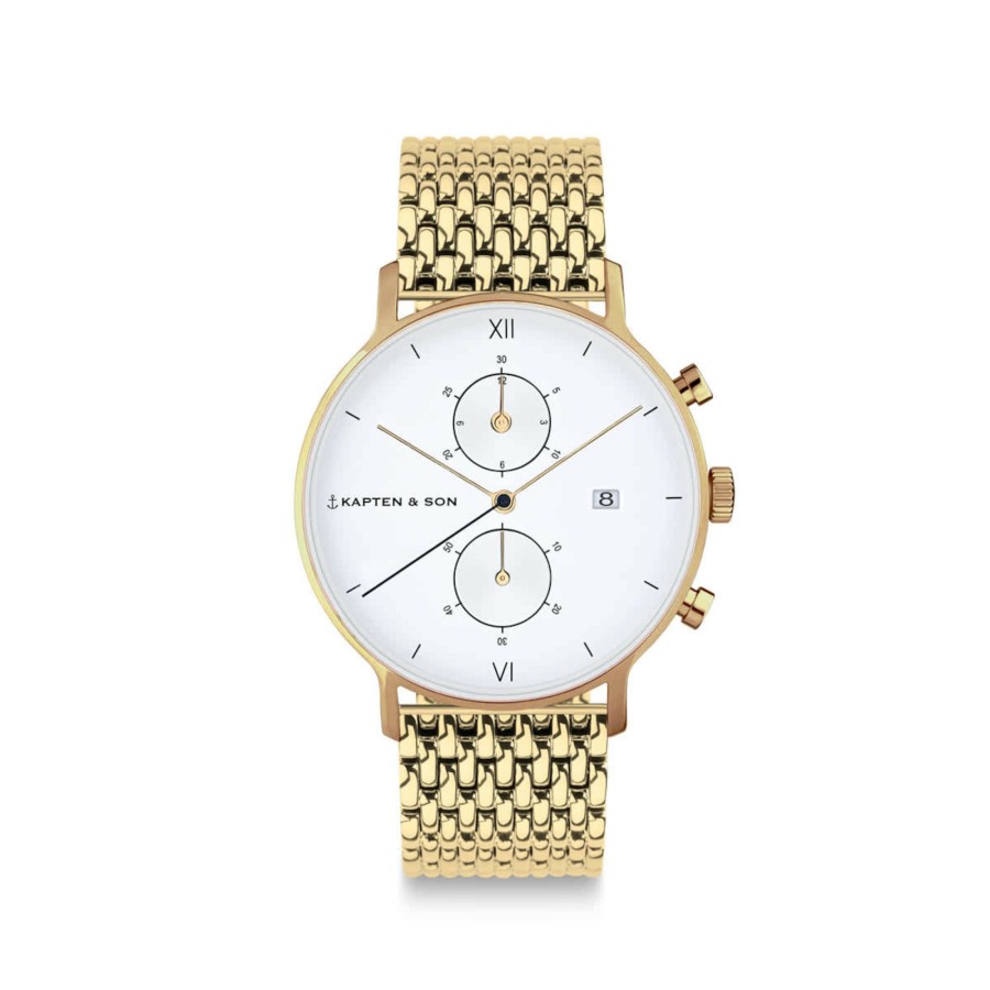 Uhren & Schmuck Chrono Small | Chrono Small Gold Woven Steel