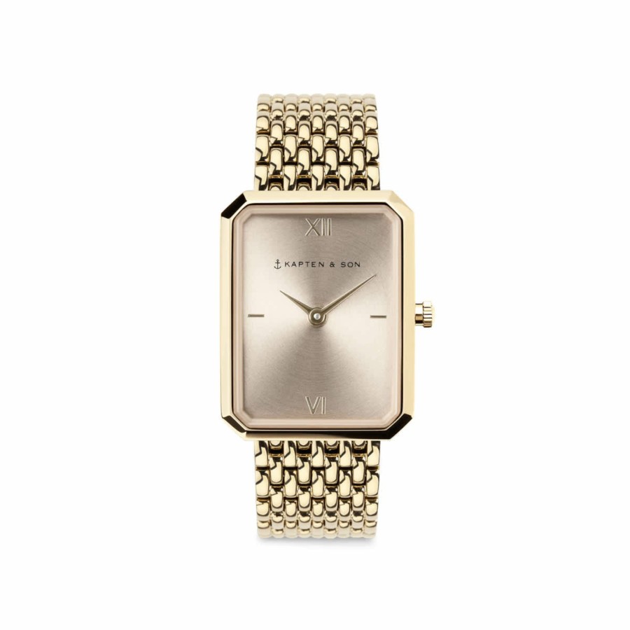 Uhren & Schmuck Grace | Grace Light Gold Cream Woven Steel