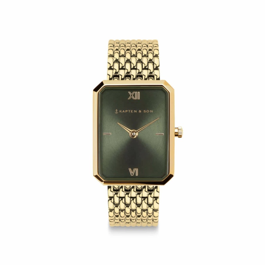 Uhren & Schmuck Grace | Grace Gold Green Woven Steel