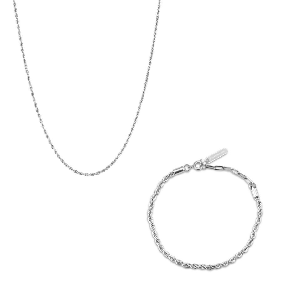 Uhren & Schmuck Basic | Jewelley Set Helix Silver