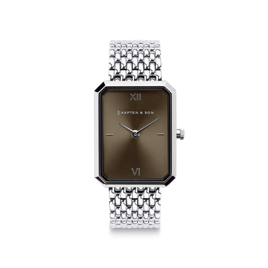 Uhren & Schmuck Grace | Grace Silver Brown Woven Steel